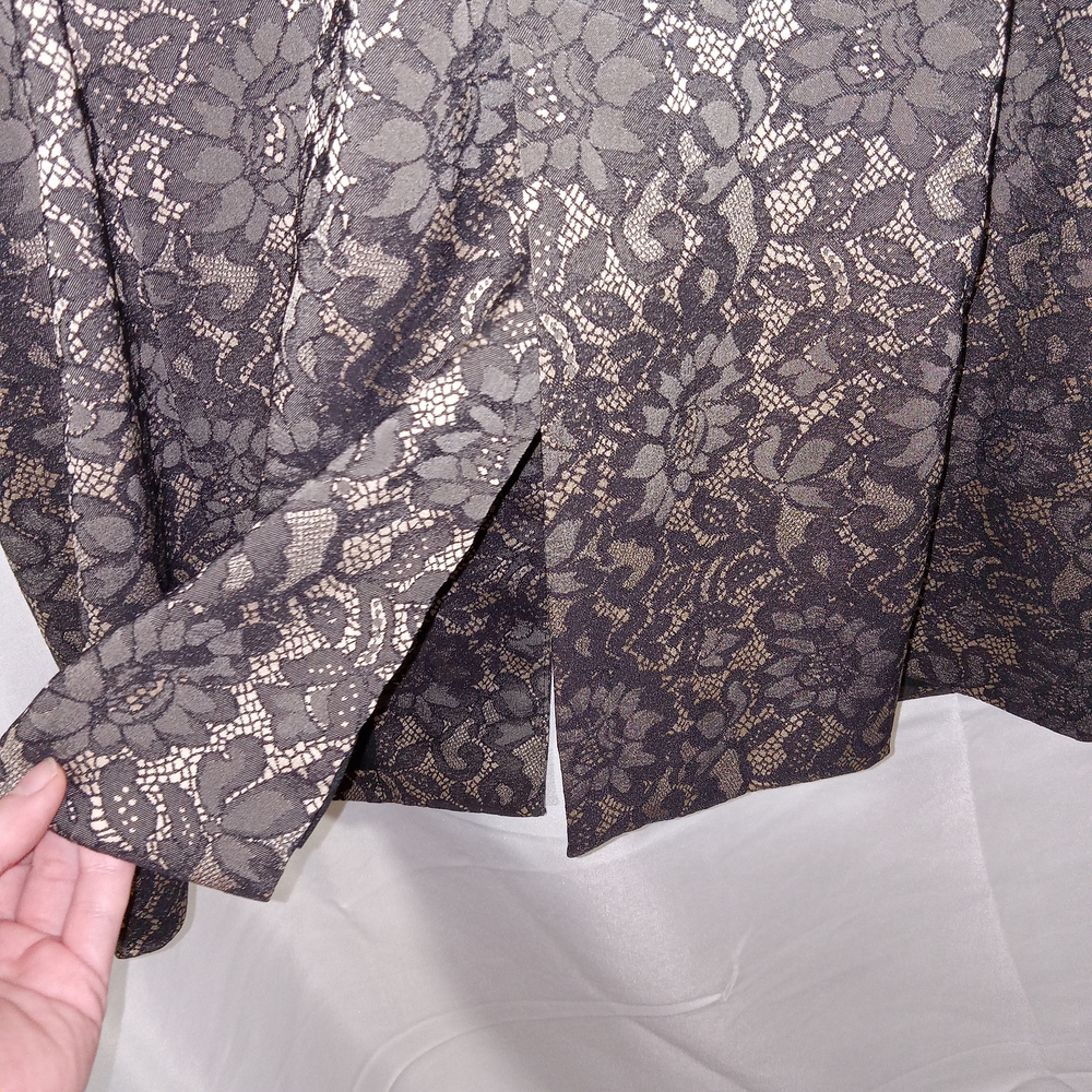Bisou Bisou Black Lace/Nude Jacket Size M NWOT Tailored Elegant Classic Chic - Picture 8 of 15